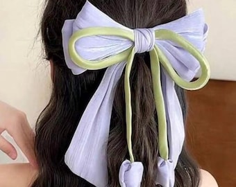 Hermoso accesorio para el cabello para niñas, pinza para el cabello con tulipán suave, lindas y delicadas pinzas para el cabello con lazo para niñas, color morado