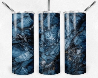 Blue Marble Wrap1, 20 Oz Tumbler Wrap, Marble Wrap, Straight Template, Sublimation Graphics, Digital Download, Instant Download