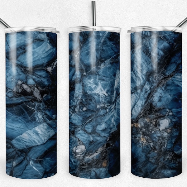 Blue Marble Wrap1, 20 Oz Tumbler Wrap, Marble Wrap, Straight Template, Sublimation Graphics, Digital Download, Instant Download