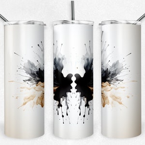 Inkblot 4, 20 Oz Tumbler Wrap, Rorschach Wrap, Inkblot Wrap, Straight Template, Sublimation Graphics, Digital Download, Instant Download image 1