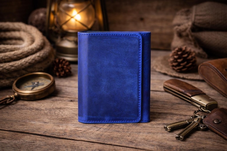 Personalized Leather Wallet for Men, Engraved Trifold Wallet, Genuine ...