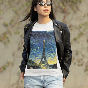 Eiffel Tower Shirt Van Gough The Starry Night Tshirt Paris Souvenir Shirt Paris Family Tee Travel to France Shirt Vacation Shirt