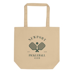Pickleball Country Club Preppy Varsity Tan Tote Bag