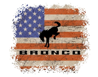 Ford Bronco American Flag Sublimation Transfer: DIY Shirt Design