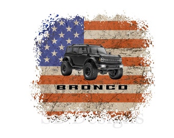 Ford Bronco American Flag Sublimation Transfer: DIY Shirt