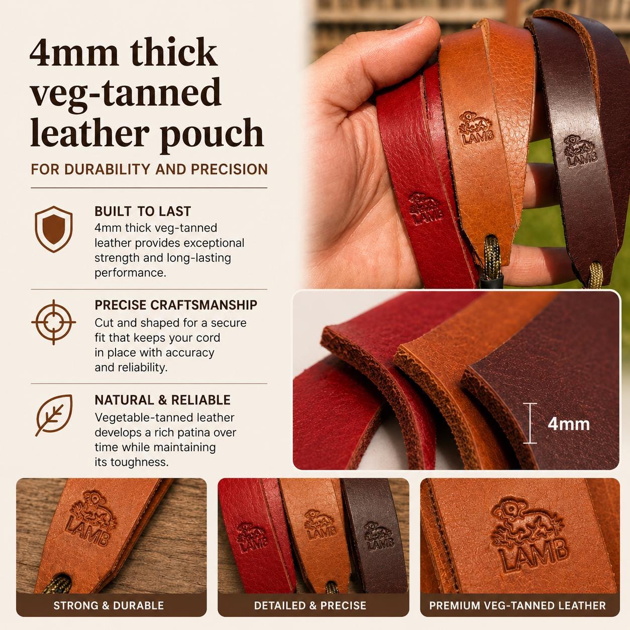 The Lamb Sling: Leather and Paracord Shepherd Sling - Etsy
