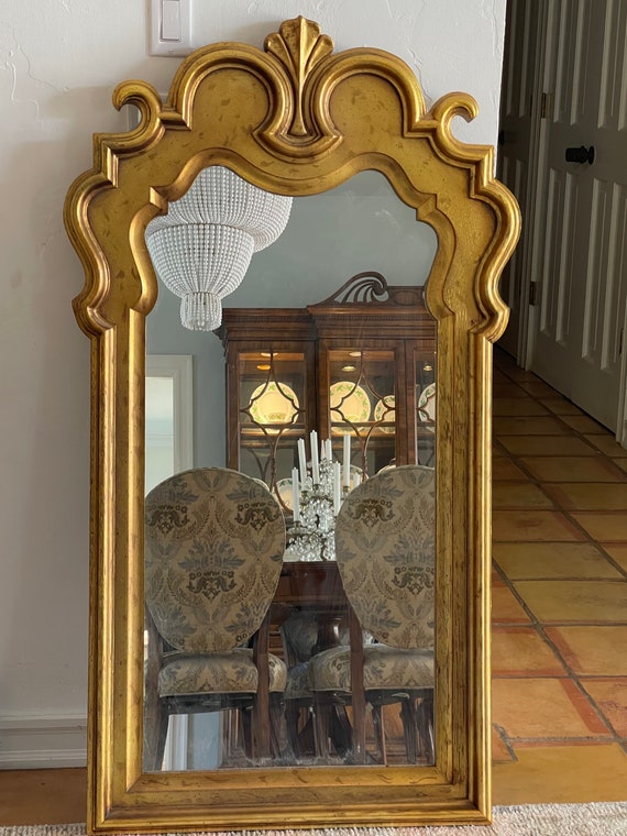Gold Shell Mirror Large Vintage, Ornate by Carolina Mirror Co