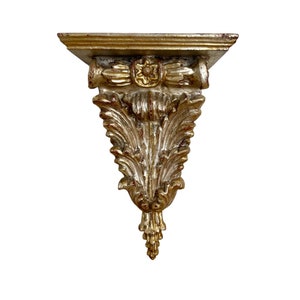 Antique Italian Giltwood Wall Bracket Shelf Extra Large