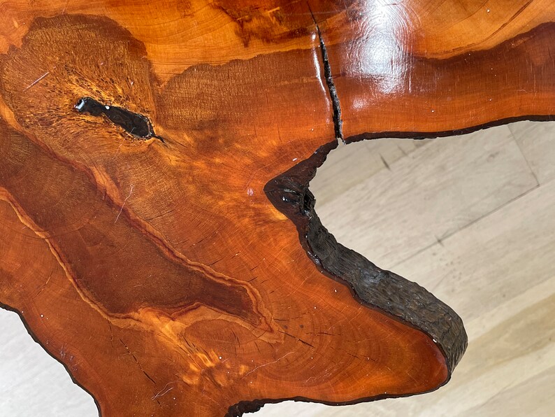 Vintage Live Edge Cypress Coffee Cocktail Table MCM Burl Wood Etsy