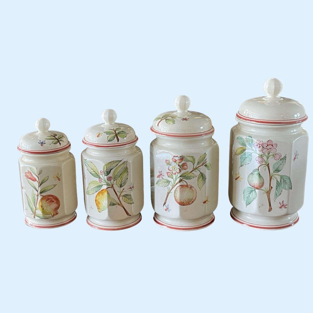 Canister Set Vintage Italian Alessi Nove Hand Painted Signed Etsy