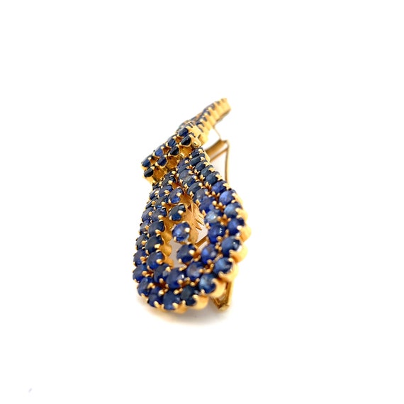 Beautiful Vintage Blue Sapphire Yellow Gold Hair … - image 3