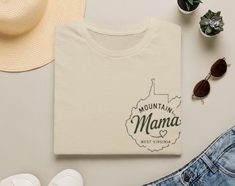 Mountain Mama West Virginia T-Shirt | WV State Outline Mom Tee