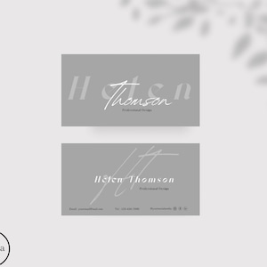 Modern Minimalist Business Card Template, INSTANT DOWNLOAD, Business Cards, Editable Printable Business Card Design
