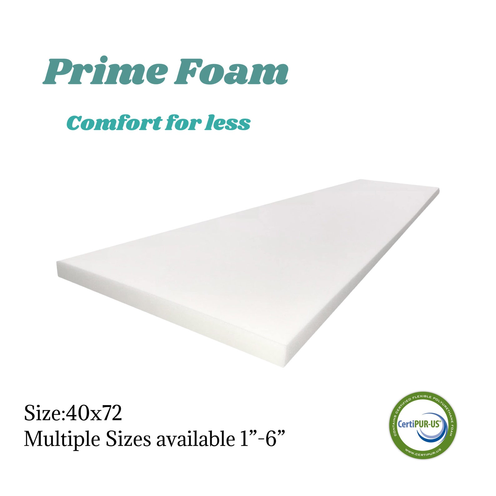 40x72 Upholstery Foam High Density Foam, Cushion Replacement by Prime