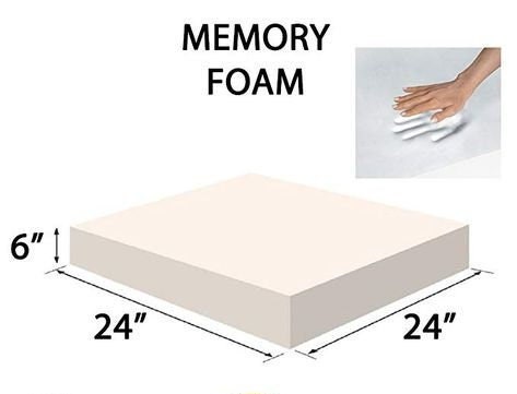 6 thick - High Density Upholstery Foam - Custom Sizes and Shapes