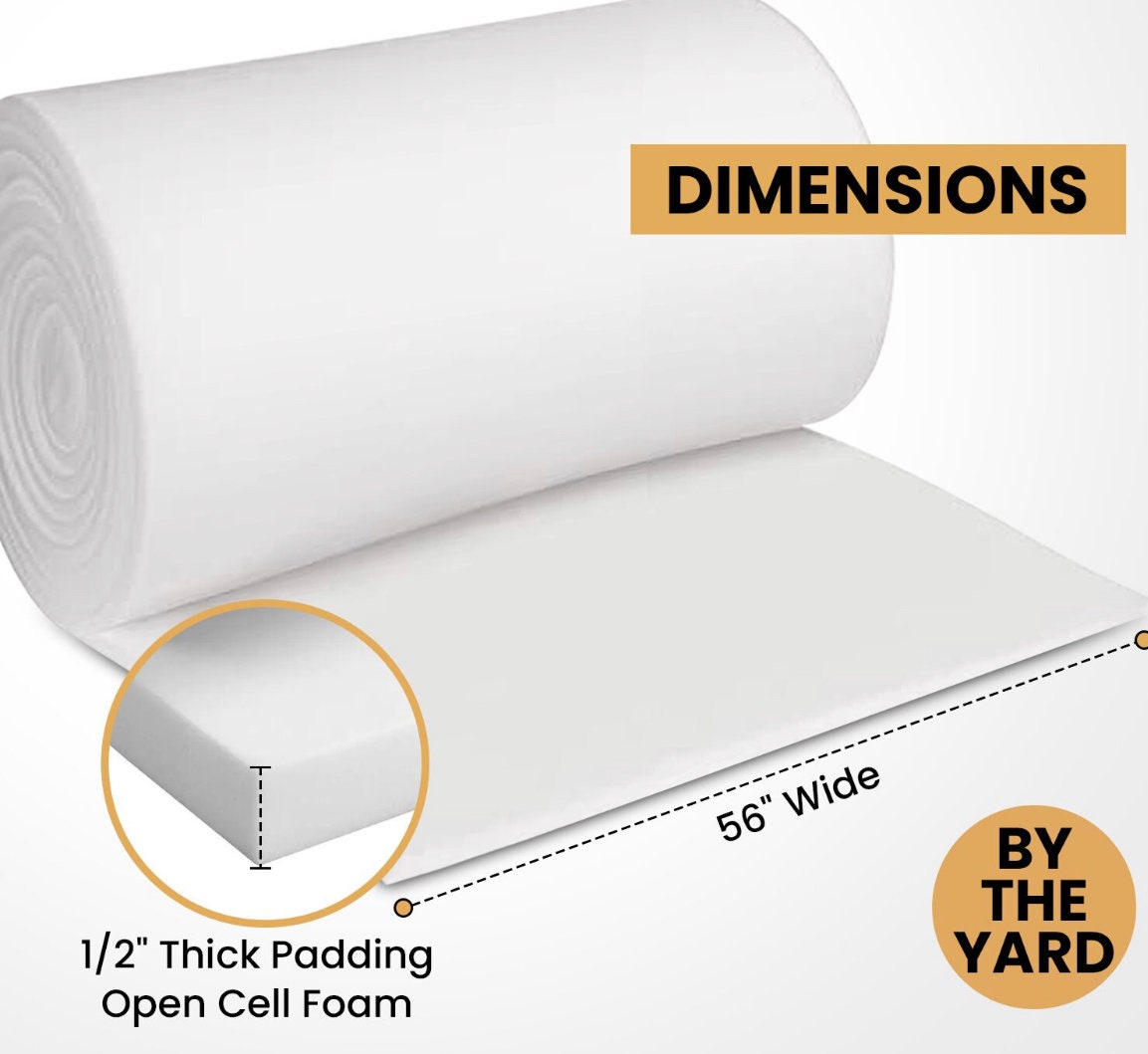 Foamma 2 x 24 x 84 High Density Upholstery Foam Padding, Thick