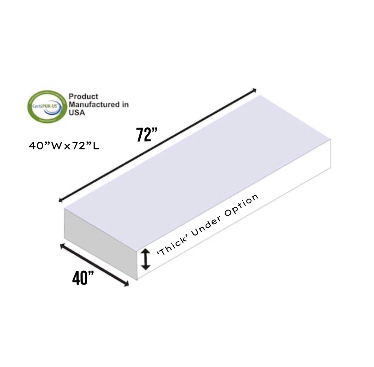 40x72 Upholstery Foam High Density Foam, Cushion Replacement by Prime