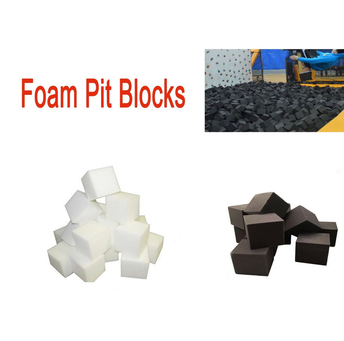 10 Pieces 8 x 8 x 8 Inches Foam Pit Cubes Foam Pit Blocks Foam Cubes for  Foam Pit Foam Trampoline Blocks Foam Padding for Gymnastics Parkour Courses