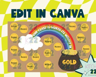 Class is Worth Gold Banner Template - St. Patrick's Day - 36x60 inch Mockup - Digital Download