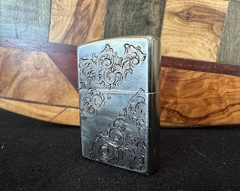 Hand Engraved Zippo Lighter Unique Design - FREE SHIPPING