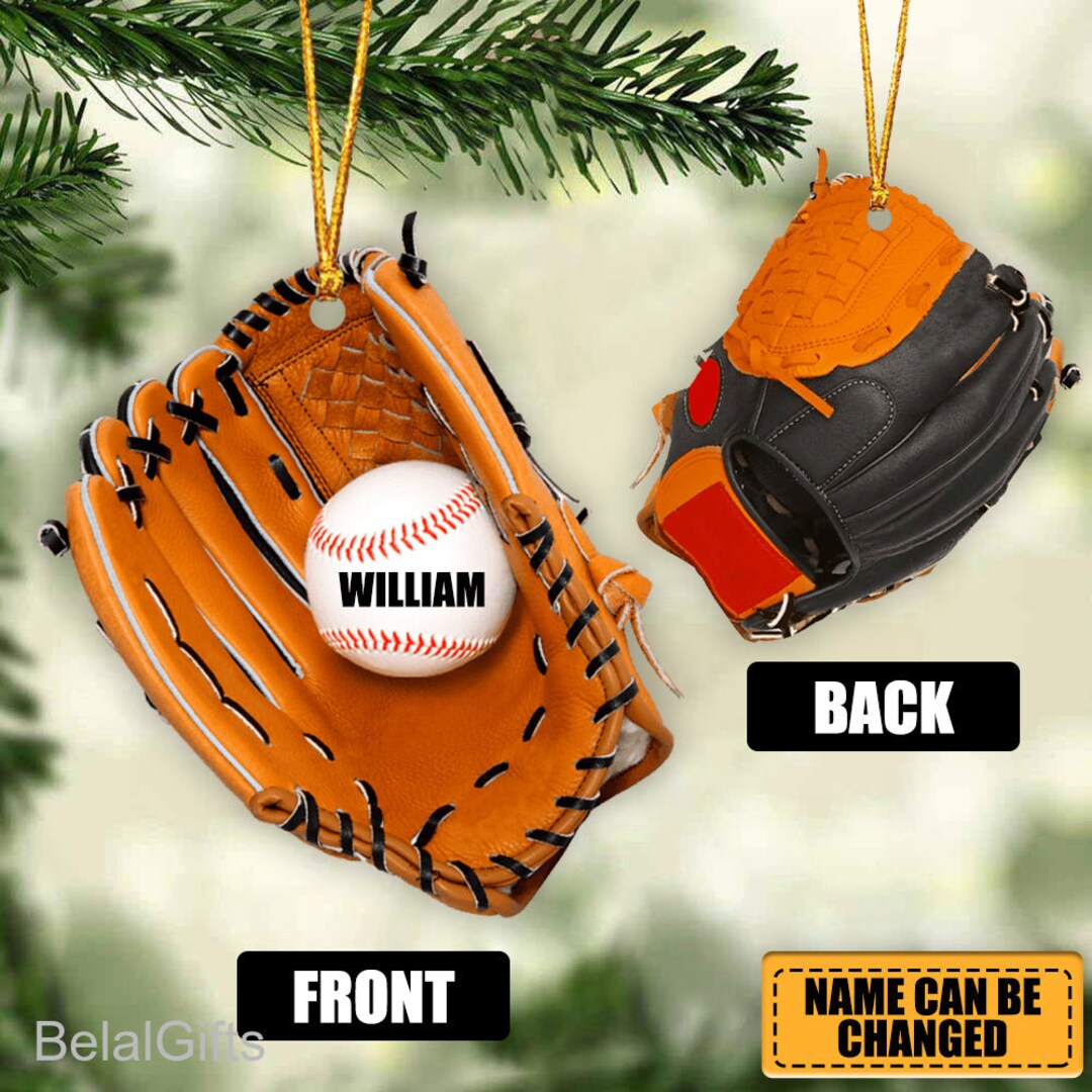Custom Baseball Glove Ornament Gift for Baseball Son Etsy