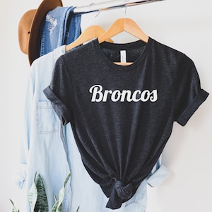 Denver Broncos shirt, Broncos football shirt, Unisex Bella Canvas, Broncos t-shirt, Denver Colorado sports, women&#39;s gift, mens gift, Denver