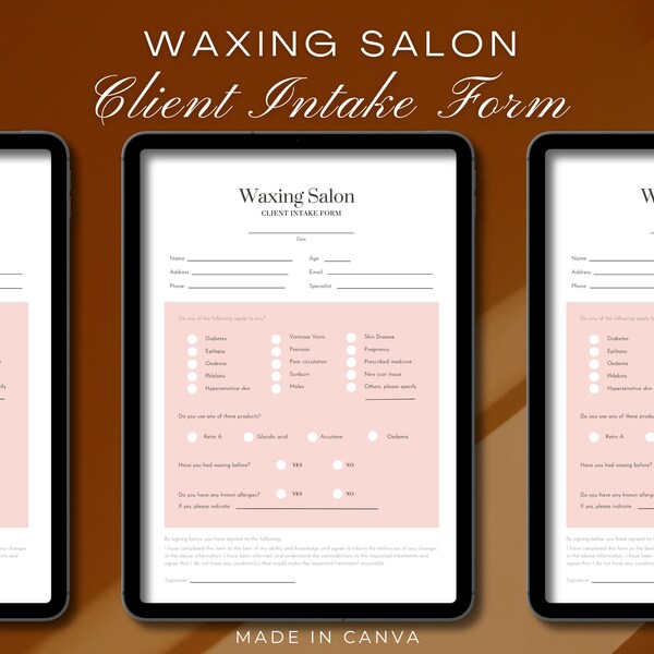 Waxing Consent Forms - Etsy