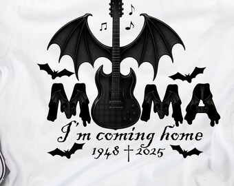 Mamá, vuelvo a casa, diseño conmemorativo por sublimación, ¡Salve, Príncipe de las Tinieblas!, Música rock para mamá, Osbourne Black Sabbath, descarga instantánea