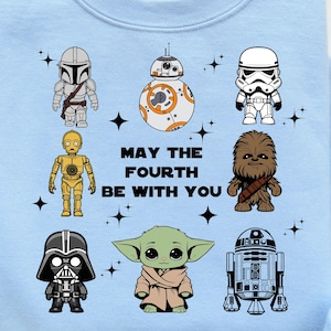 Que le quatrième soit avec vous Star War PNG, StarWars Png, Disney Family StarWars, Mandalorian Png Chewbacca, Baby Yoda, téléchargement numérique instantané