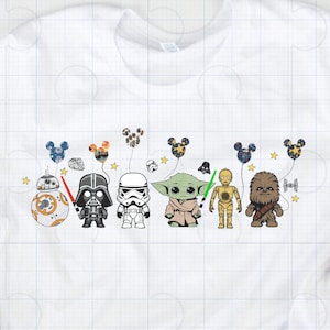 Star Wars Familie Png, Star Wars Ballon, Baby Yoda, Darth Vader, Space Wars, Star Wars Freunde, Mandalorian, Geburtstagsparty Digitaler Download PNG