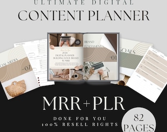 Digital Marketing Content Planner with Master Resell Rights, PLR Digital Products, Resell, Social Media Planner, Marketing Plan, Passive MRR