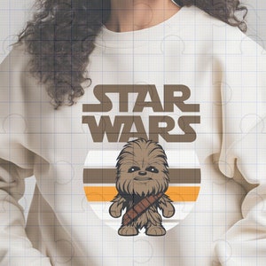 Vintage Star Wars Chewbacca WOOKIE Charater PNG, Disney Urlaub Star Wars Thema, Mini Chewbacca, Star Wars Geburtstagsfeier Sofortiger Download