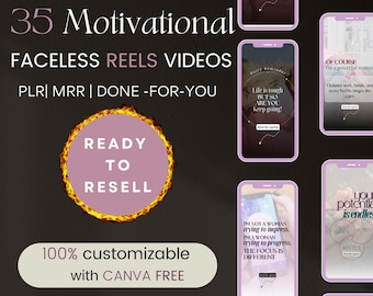 35 Faceless Reels Done For You Motivational Quotes,Digital Marketing MRR PLR Videos, DFY Resell Faceless Instagram Story, Tiktok Templates