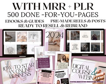 500 PLR/MRR Faceless Digital Products Bundle Passive Income, Marketing Guide, Ebook Template, Reels Posts Master Resell Rights Done For You.