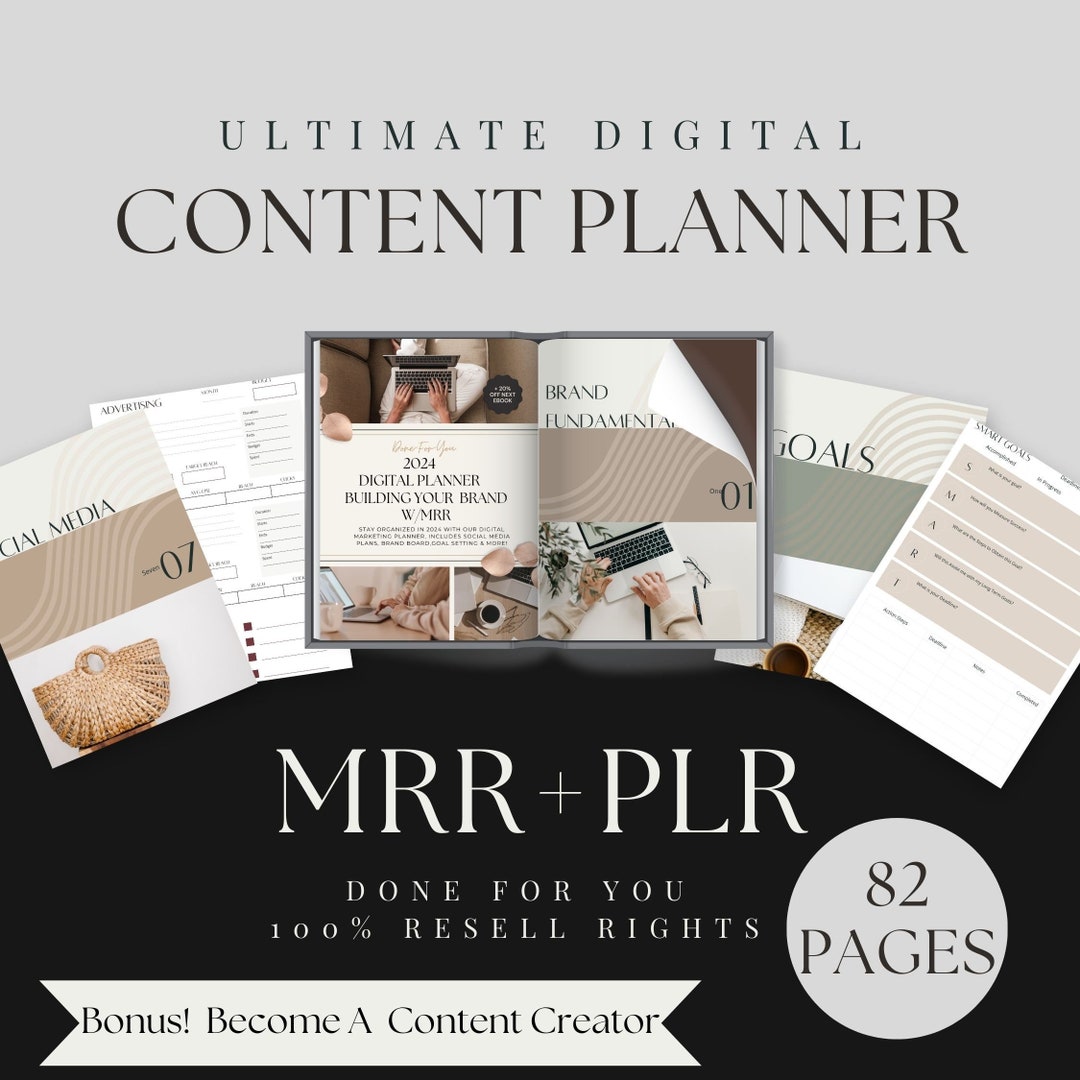 Digital Marketing Content Planner With Master Resell Rights, PLR ...