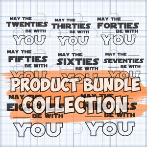 Que les années 50 soient avec vous anniversaire Bundle devanture de magasin, 50e anniversaire SVG, fête PNG Star Wars SVG coupe fichier, Cricut Maker, Silhouette camée 4