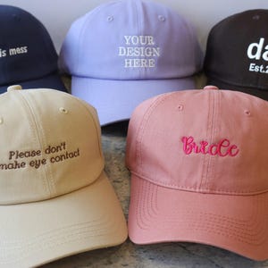 Gestickter Hut personalisierte Dad Cap Stickerei Logo Baseballmütze Bachelorette Hüte Benutzerdefinierte Kappen Sorority Hut Unisex Baseballkappe
