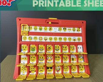 Emotions - Emoji Guess Who - Digital Download - Print at Home - Great Gift! - Physical Guess Who Game is Not Included