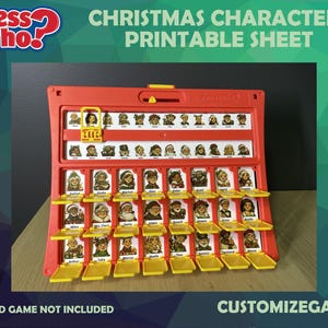 Adivina Quién: Personajes navideños - Descarga digital - Imprime en casa - ¡Un regalo genial! - El juego físico no está incluido.