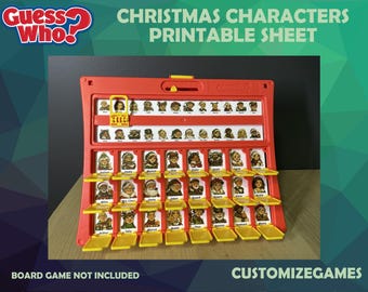 Christmas Characters Guess Who - Digital Download - Print at Home - Great Gift! - Physical Guess Who Game is Not Included