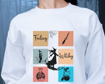 Feeling Witchy Halloween Sweatshirt, Spooky Season Pullover