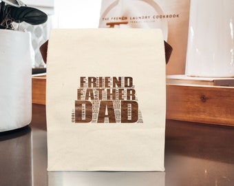 Gift for Fathers Day Lunchbag, Everyday Canvas Lunch Bag for Husband and Father, Present for Dad, Fathers Day Gift Idea for Dad