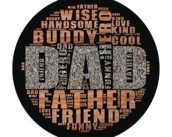 Unique Gift for Dad for Fathers Day, Home Office Round Mouse Pad For Husband, Present for Him a Desk Accessories, Cute Daughter to Dad Gift