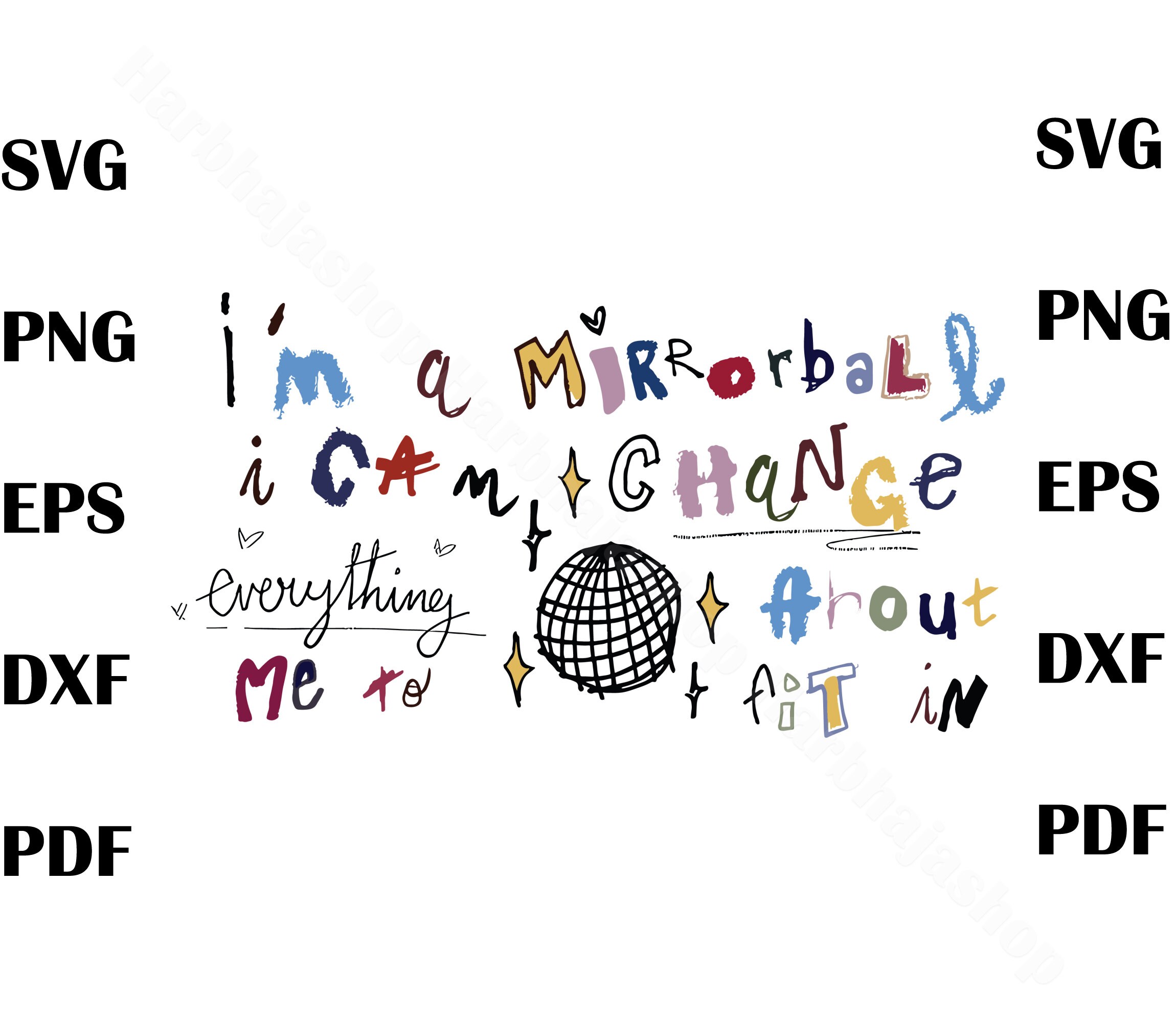 Mirrorball Taylor Swift SVG Folklore Album SVG Digital File Etsy