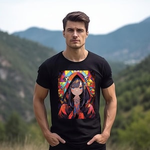 Anime Japanese Goth Girl T Shirt  Manga Waifu Oversized Harajuku Streetwear Japanese Streetwear Grunge Vaporwave Aesthetic Plus Size T Shirt