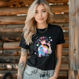 Anime Pastel 80s Nostalgia camiseta japonesa Harajuku Streetwear Otaku Waifu Vaporwave estética Nostalgia Manga camiseta de gran tamaño
