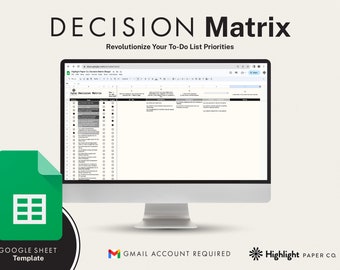 Digitale Eisenhower Decision Matrix Planner (beige): Google-spreadsheetsjabloon, ADHD-planner, dagelijkse checklist, hulpmiddel voor prioritering van geestelijke gezondheid