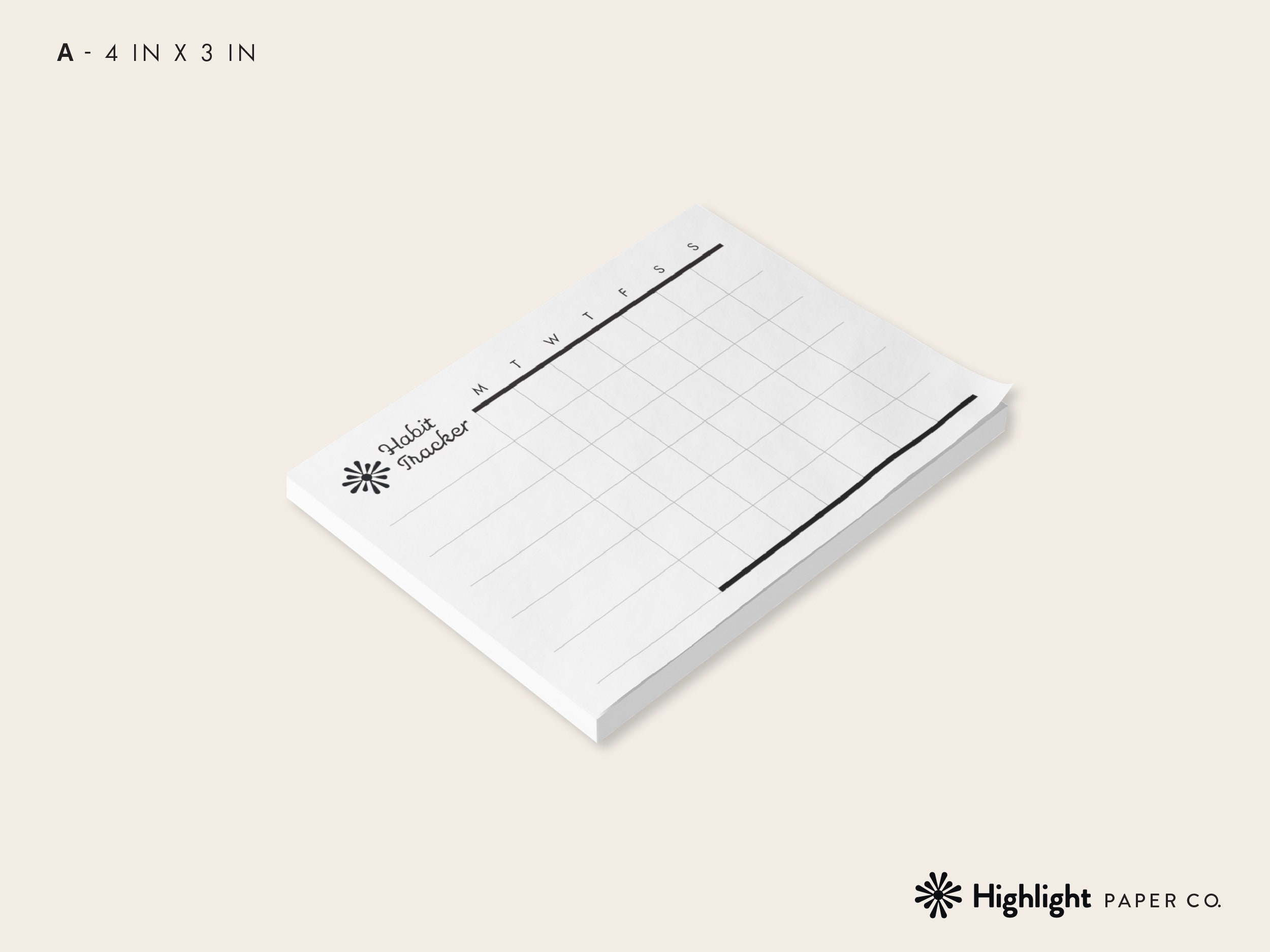 Minimalist Habit Tracker Post-it® 3M Note Pads - Highlight Paper Co ...