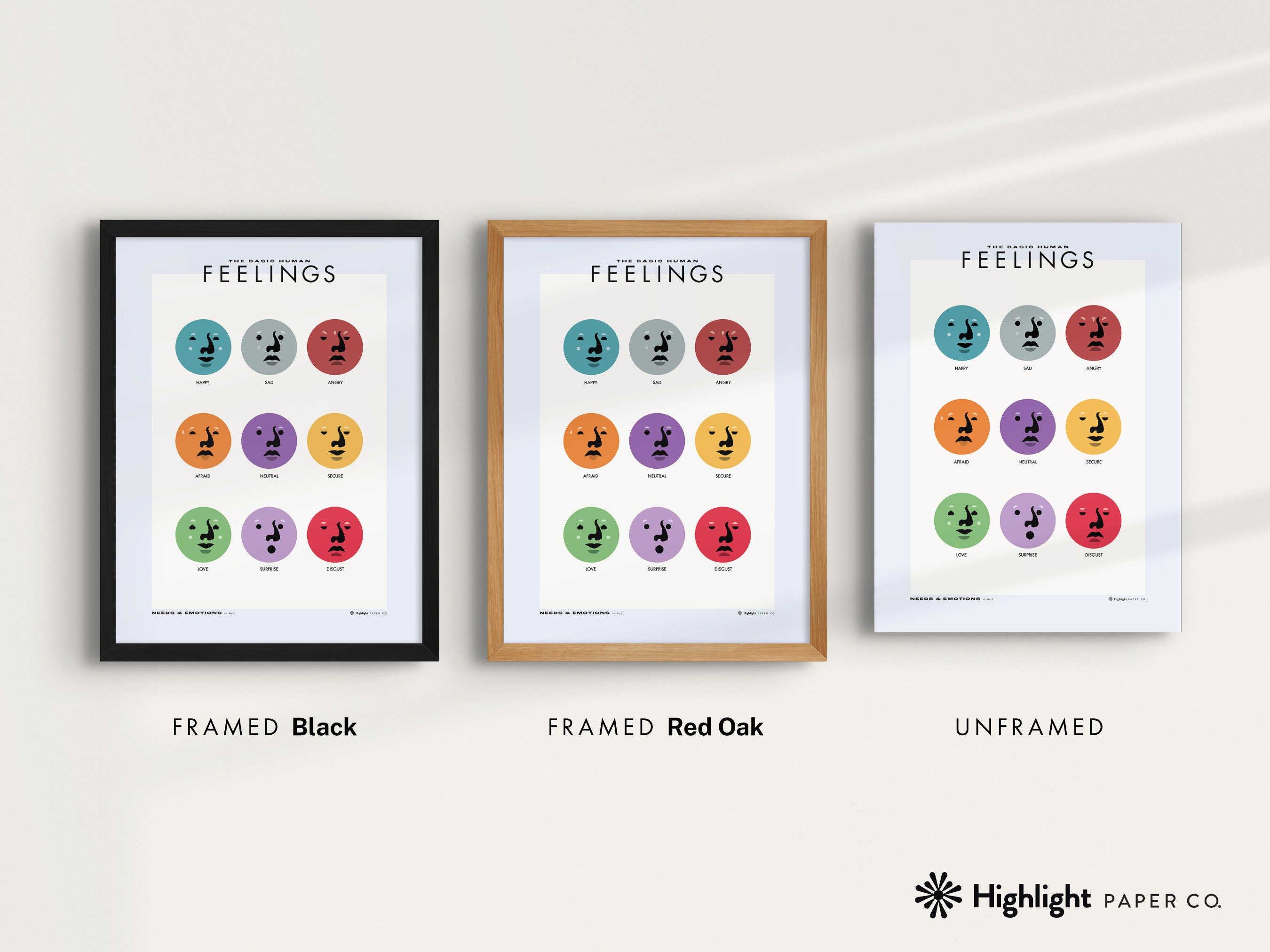 Basic Feelings Poster - Emotion Chart Print, Montessori Decor ...