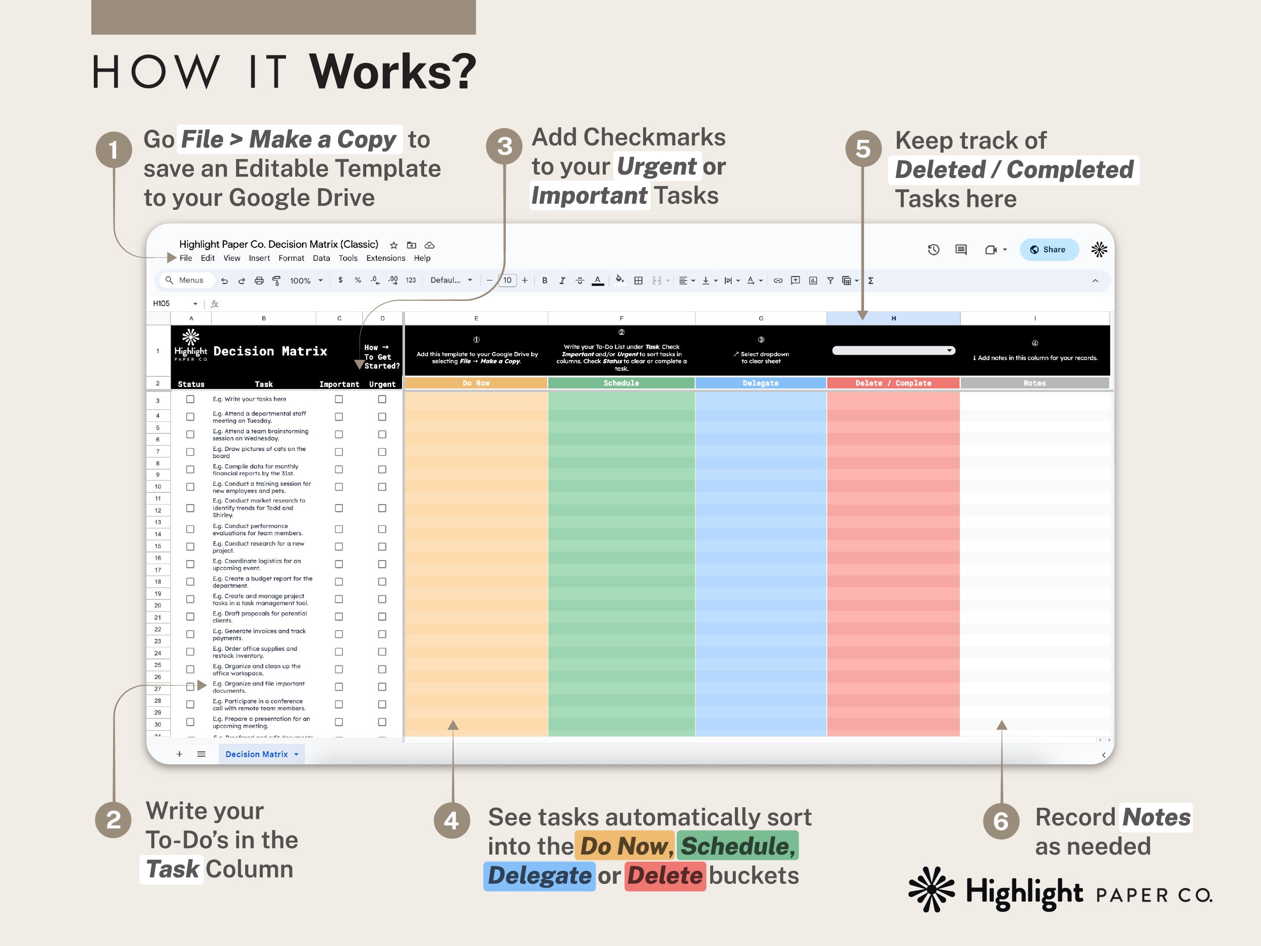 Eisenhower Decision Matrix: Daily Task Priority Tracker - Digital ...